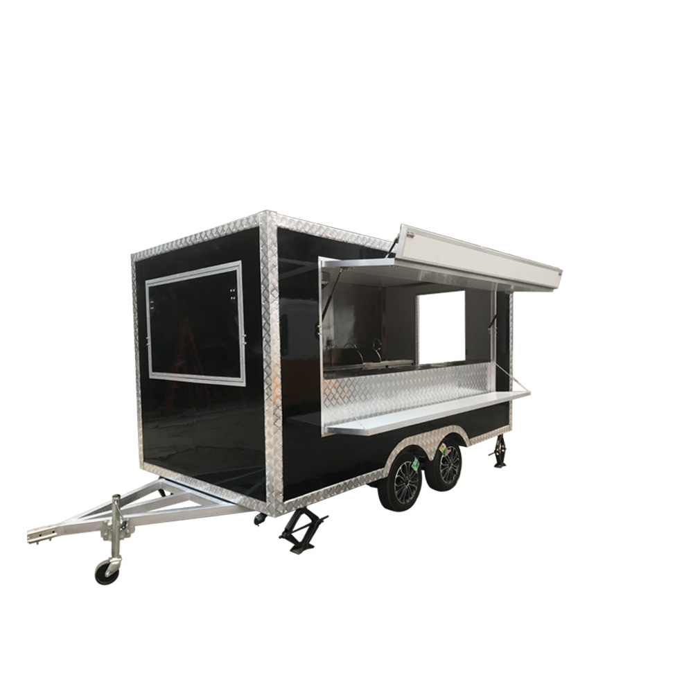 Hot Dog Vending Cart - 대형 사각형 패스트 푸드 트레일러, 모바일